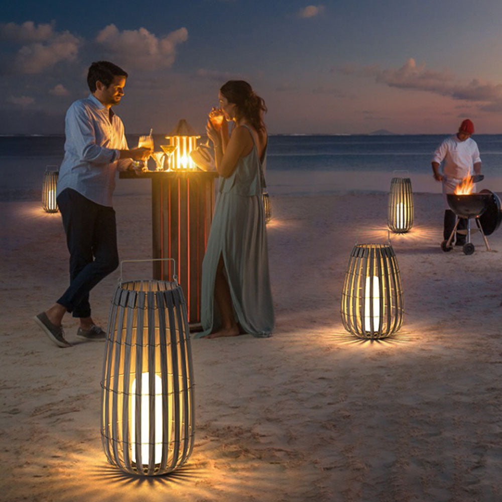 Ray Outdoor Floor Lamp, Hardwired & Solar Cage - Neutralighting