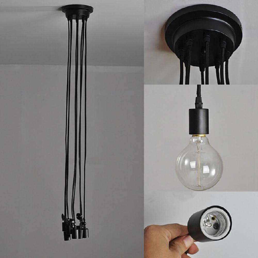 Silva Retro Country LED Spider Chandelier, Black/White - Neutralighting