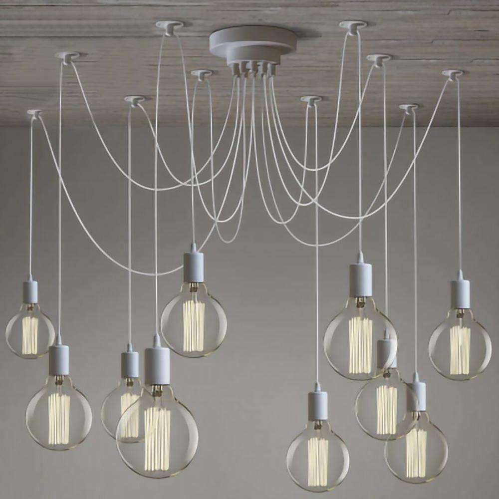 Silva Retro Country LED Spider Chandelier, Black/White - Neutralighting