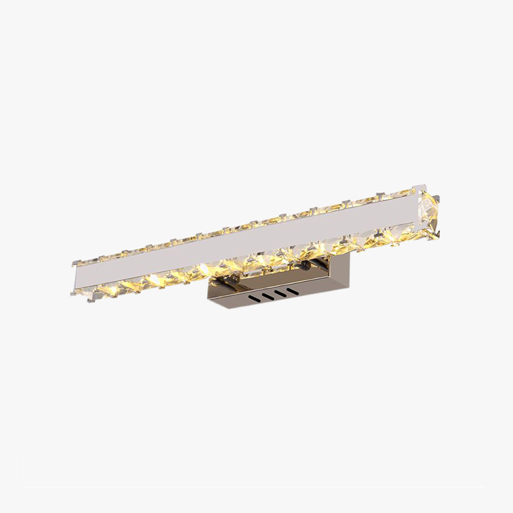 Kristy Modern Rectangular Metal/Crystal Mirror Front Wall Lamp, Gold - Neutralighting