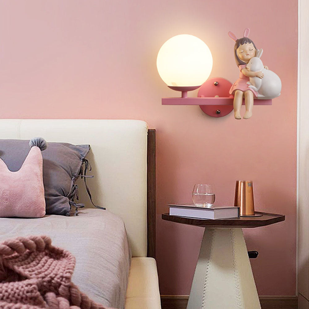 Aria Modern Metal/Glass Wall lamp, White & Pink - Neutralighting