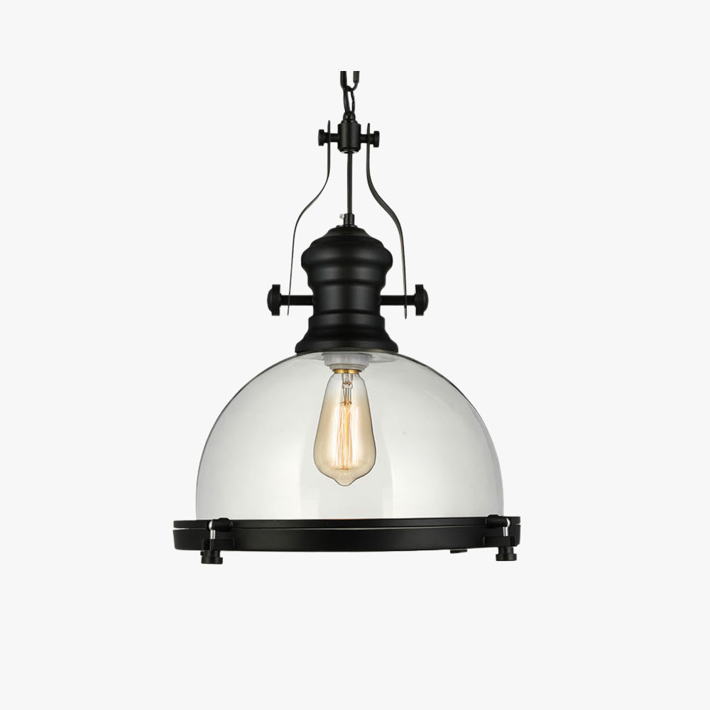 Silva Vintage Hemispherical Glass Pendant Light, Black - Neutralighting