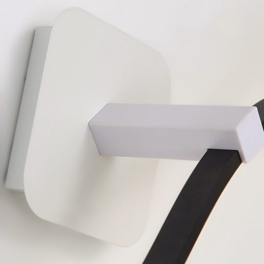 Arisha Minimalist Wave Linear Metal Wall Lamp, Black/White - Neutralighting