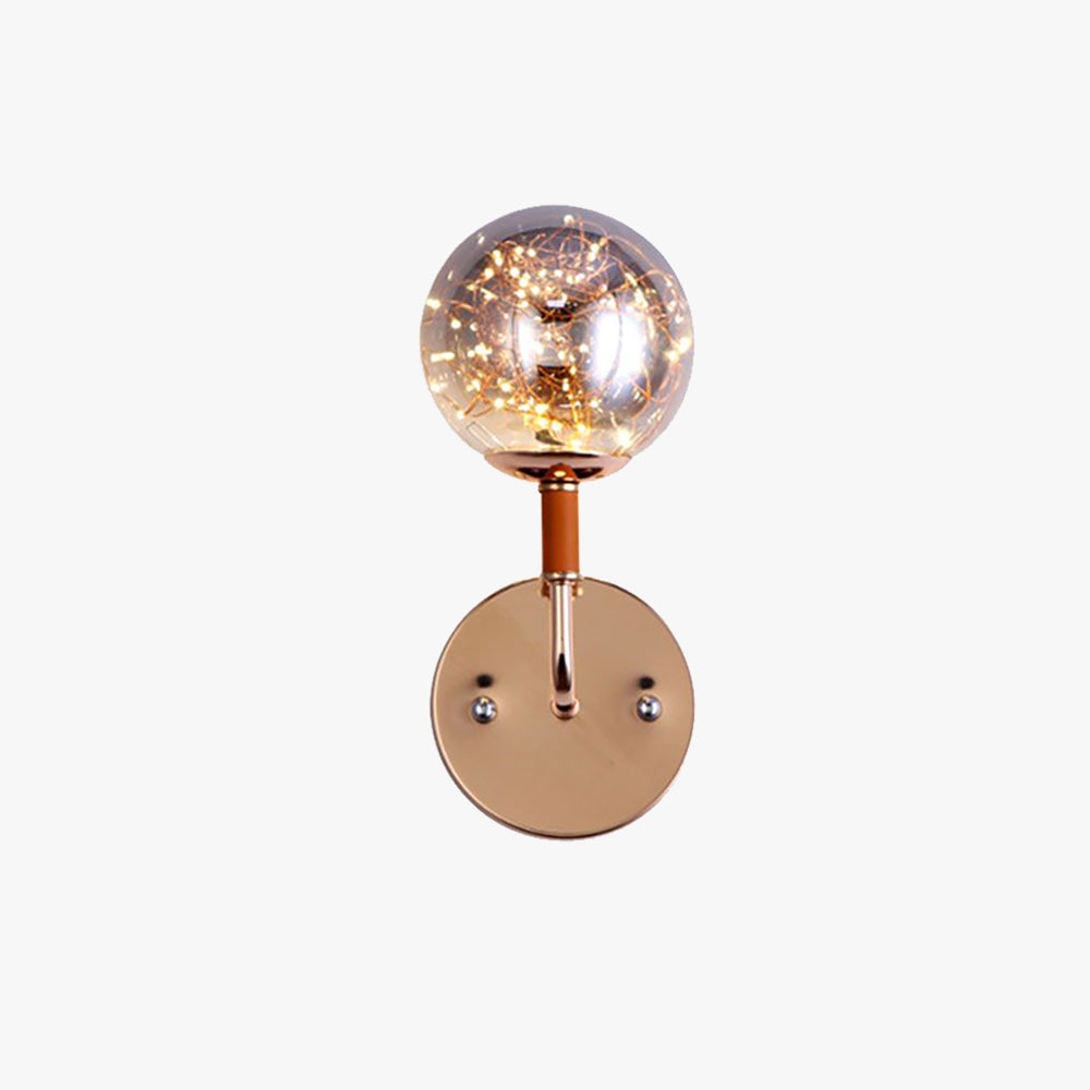 Valentina Wall Lamp Starry Globe Art Deco, Black/Gold, Bedroom - Neutralighting
