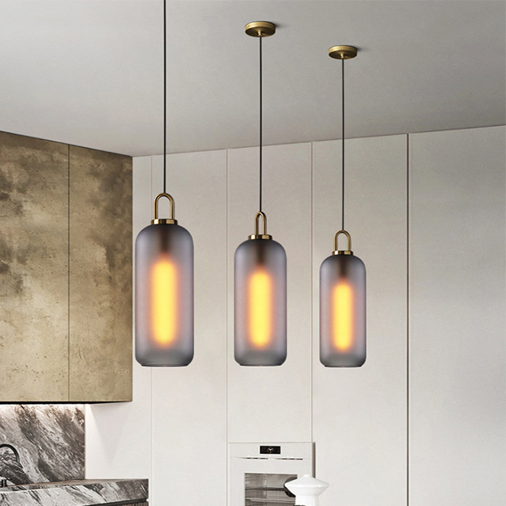 Valentina Clear& Glass Cylinder Pendant Light, 2 Color - Neutralighting