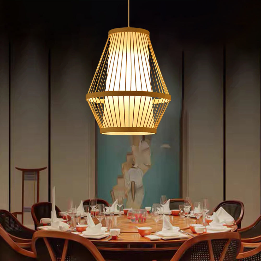 Handmade Woven Bamboo Pendant Lighting Antique Rattan Single Lan 並行輸入品 Woven Bamboo Pendant Light Lampshade Handmade Wooden Lamp Hanging