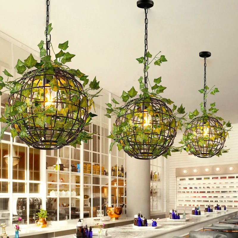 Ritta Rustic Plant Art Deco Globe Vine Pendant Light - Neutralighting