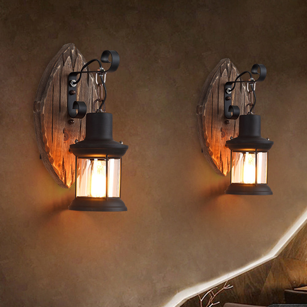 Epoch Wall Lamp Leaf Shape Vintage, Wood/Metal, Bedroom - Neutralighting