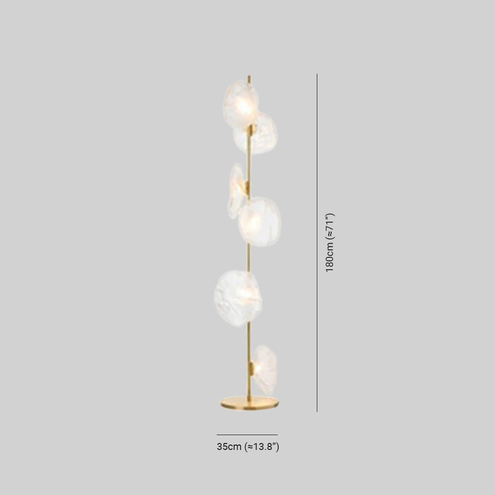 Byers Luxury Flower Metal/Glass Floor Lamp, Black/Gold/Grey - Neutralighting