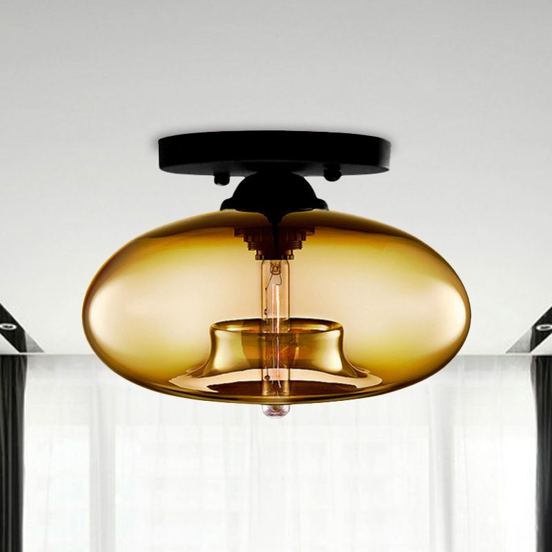 Valentina Industrial Art Deco Globe Flush Mount Ceiling Light Living Room - Neutralighting