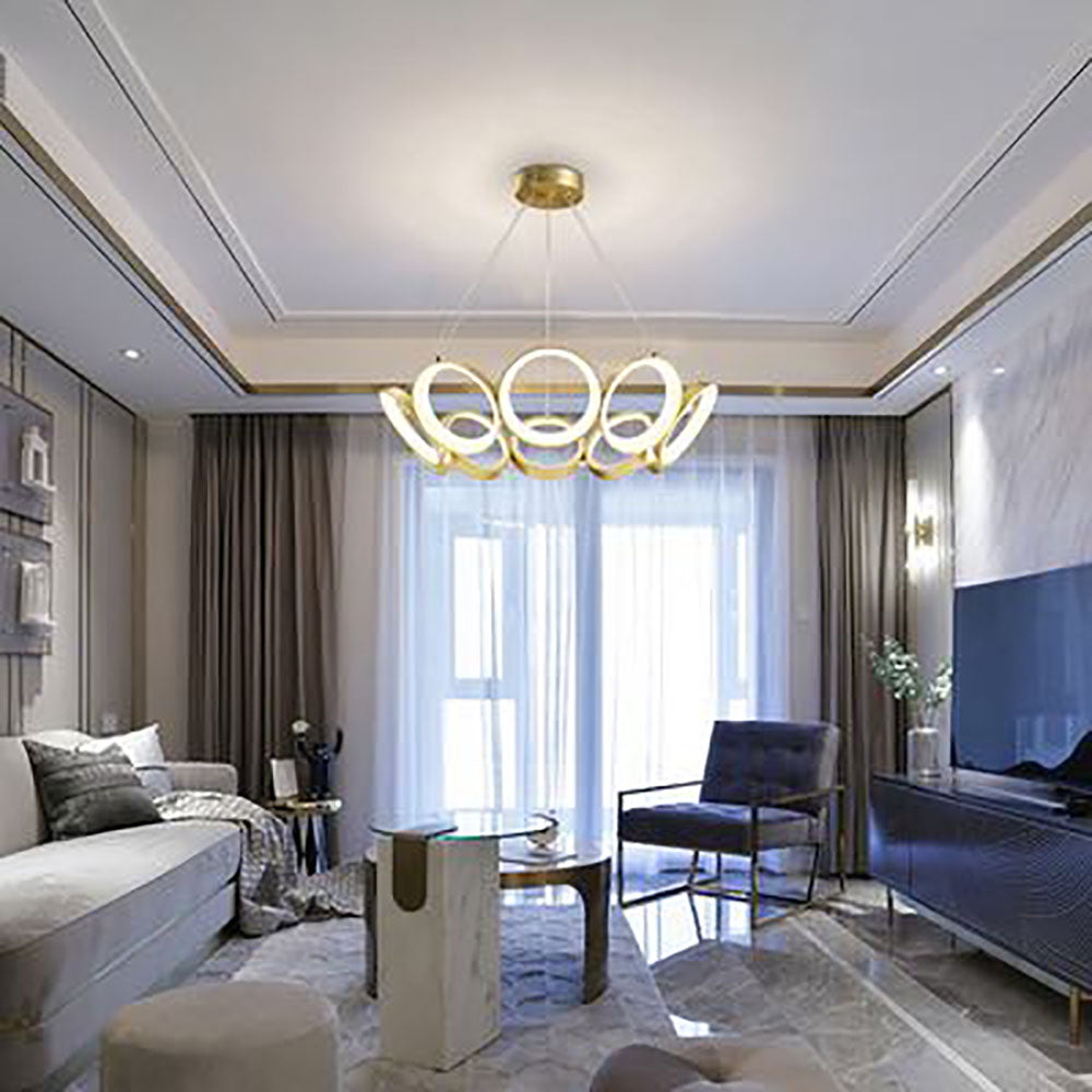 Arisha Luxury Ring Metal Pendant Light, Gold - Neutralighting