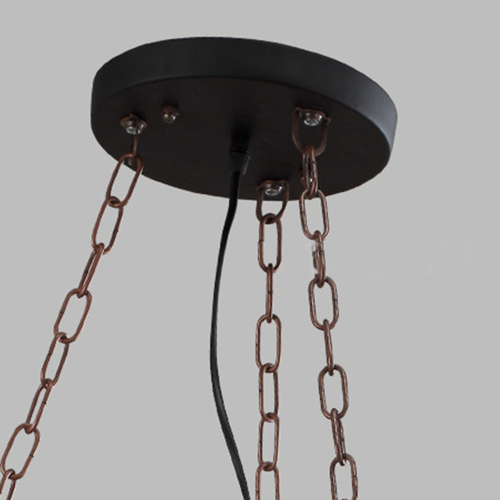 Epoch Retro Rudder Metal & Wood Pendant Light, 6 Heads - Neutralighting