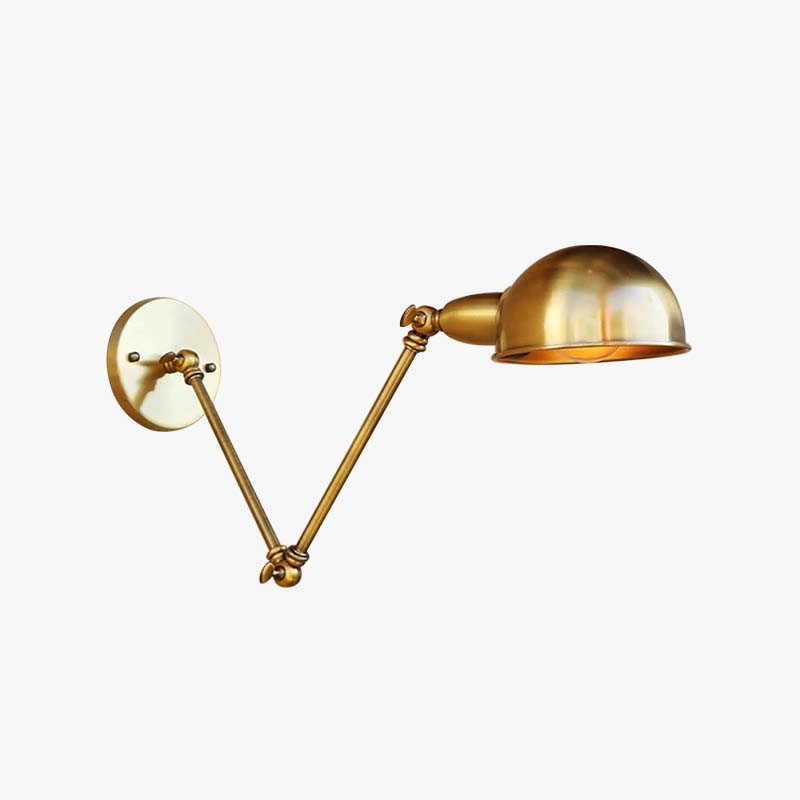 Epoch Vintage Semi-sphere Metal Swing Arm Foldable Wall Lamp, Bronze - Neutralighting