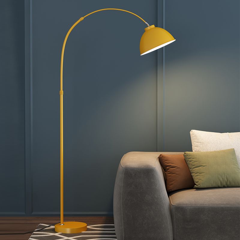 Mira Modern Arc Metal Floor Lamp, Black/Red/Yellow - Neutralighting