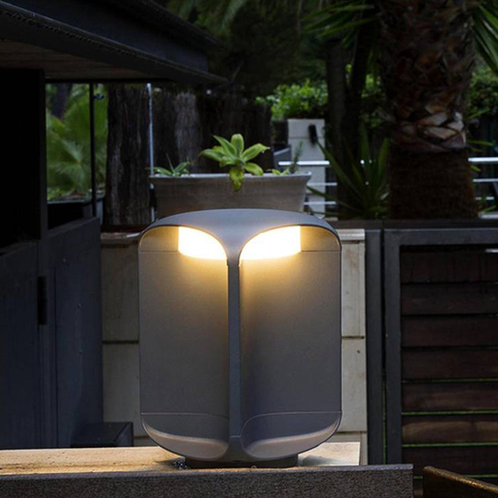 Ray Minimalist Cylinder Outdoor Floor Lamp, Metal/Glass, Black - Neutralighting