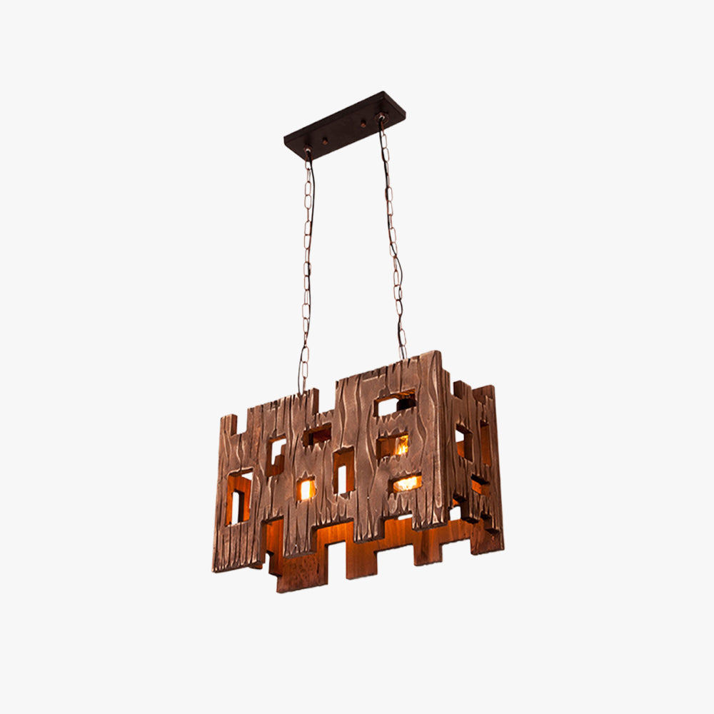 Epoch Rectangular Metal & Wood Pendant Light - Neutralighting