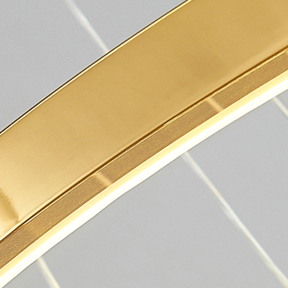 Arisha Minimalist Ring Metal Pendant Light, Gold, Living Room - Neutralighting