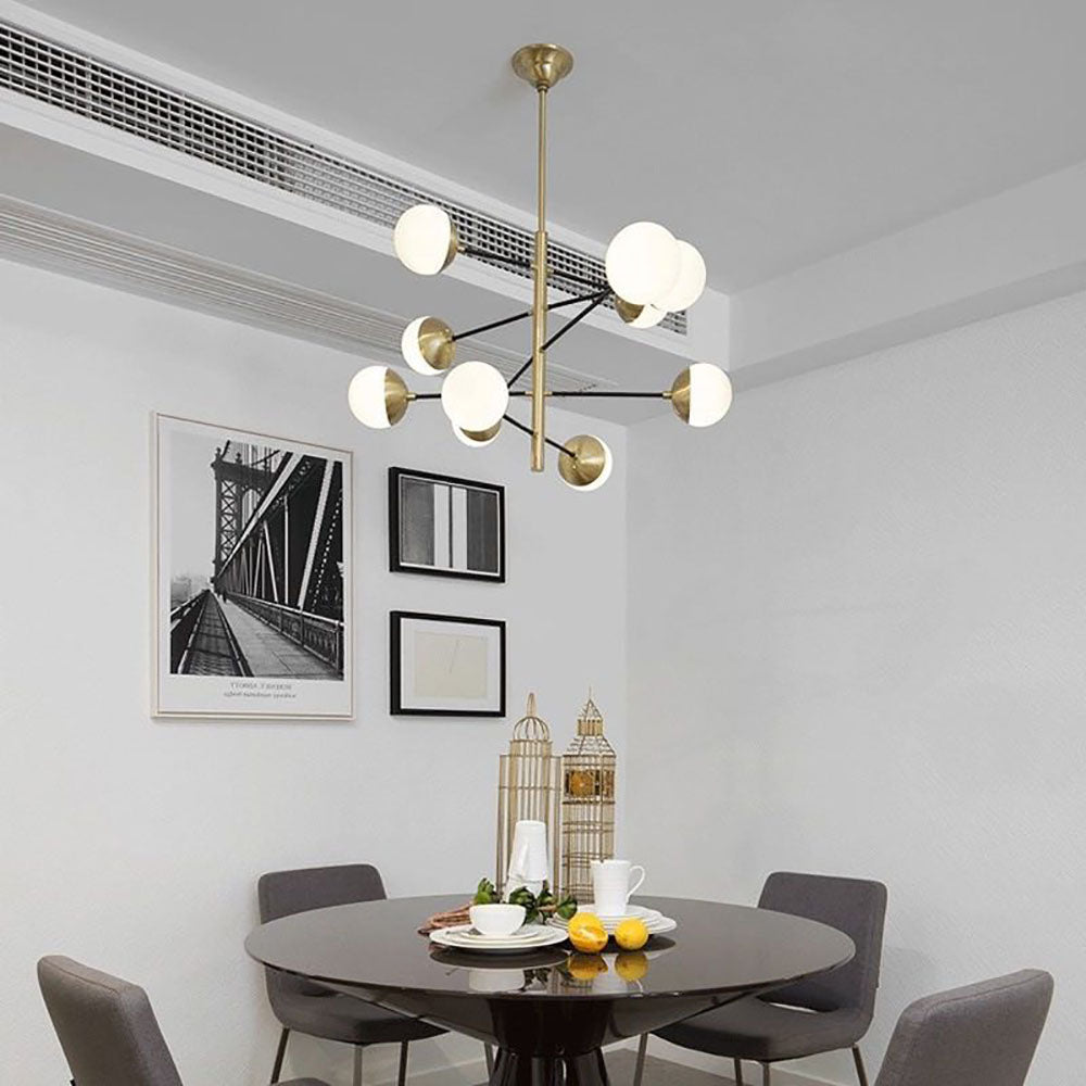 Valentina Nordic Multi Globe Metal/Glass Pendant Light, Gold - Neutralighting