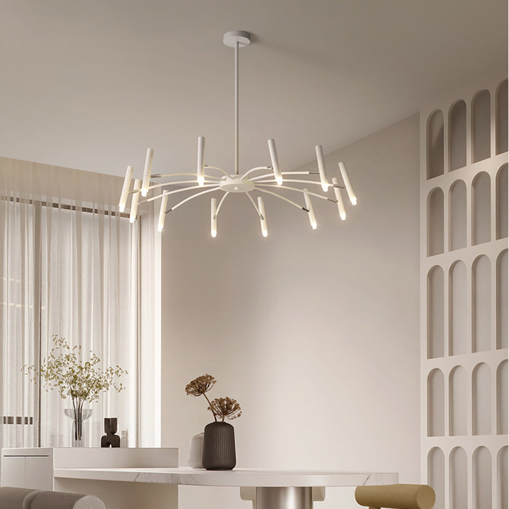 Arisha Modern Blown Linear Metal Multi-heads Chandelier - Neutralighting