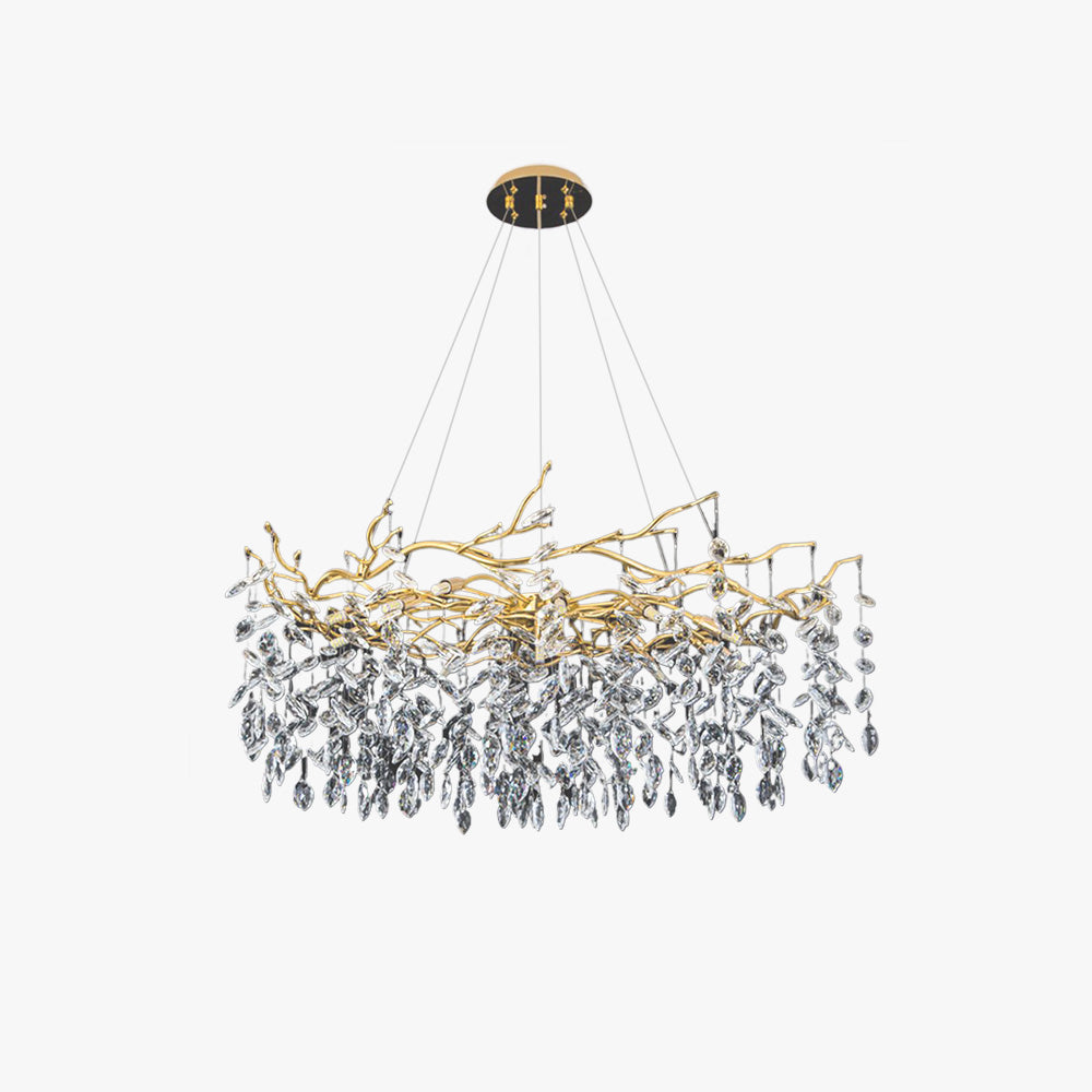 Kristy Contemporary Gold Glass Crystal Chandelier - Neutralighting