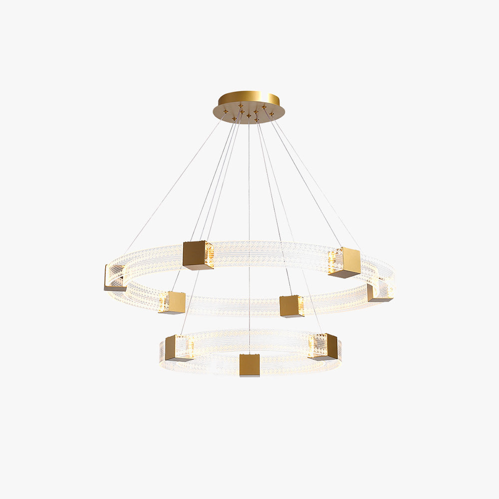 Arisha Modern Round/Oval Acrylic/Metal Pendant Light, Gold - Neutralighting