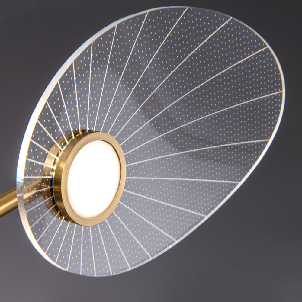 Arisha Art Deco Leaf Metal/Acrylic Chandelier, Gold - Neutralighting