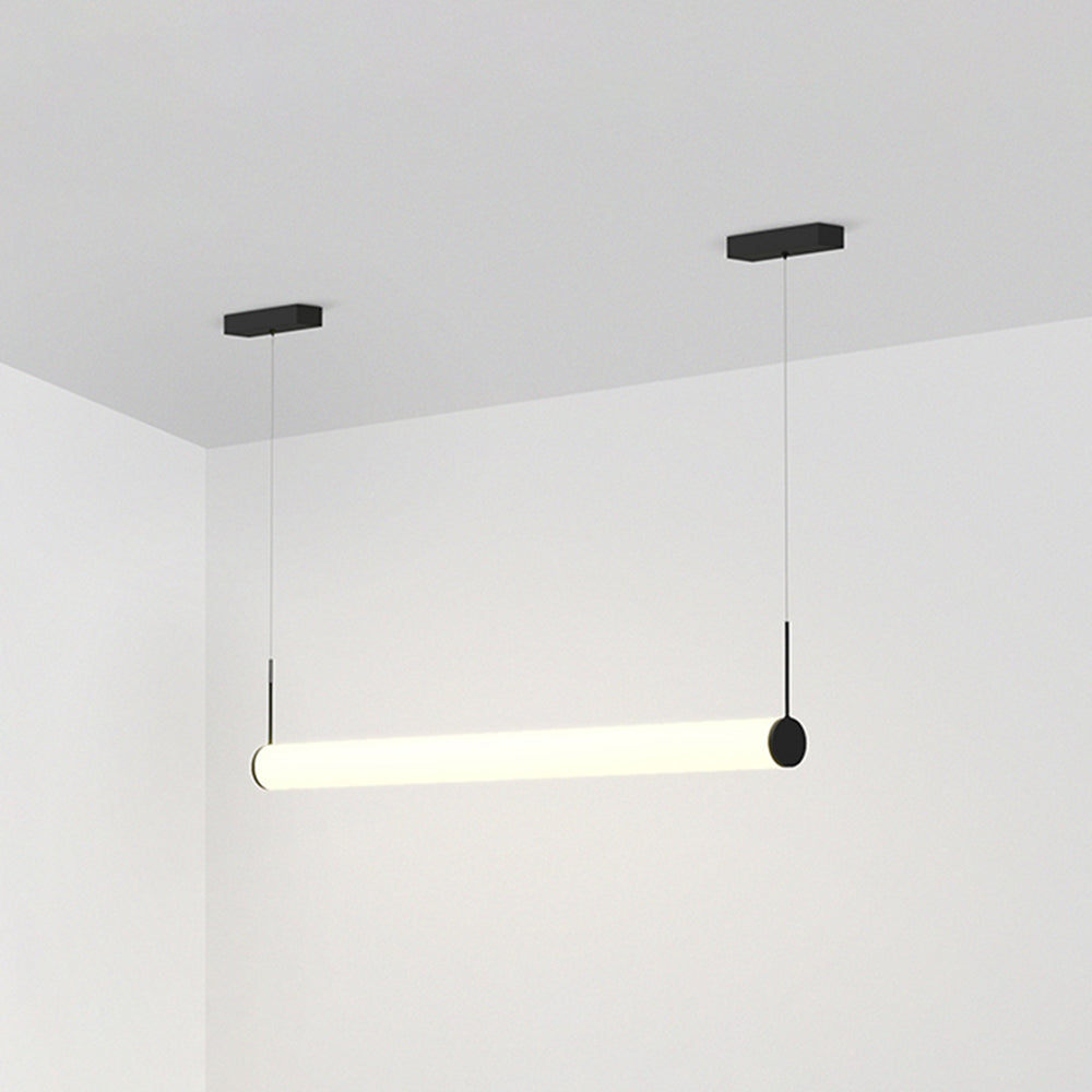 Ray Modern Cylinder White Pendant Light, Metal/Acrylic - Neutralighting