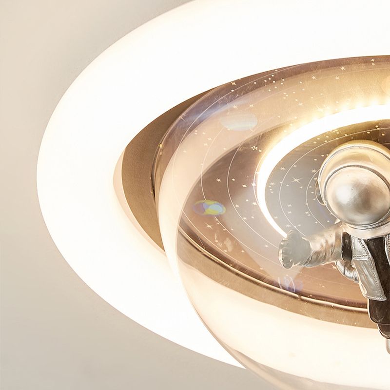 Aria Cosmic Astronaut & Galaxy Motif Flush Mount Ceiling Light - Neutralighting