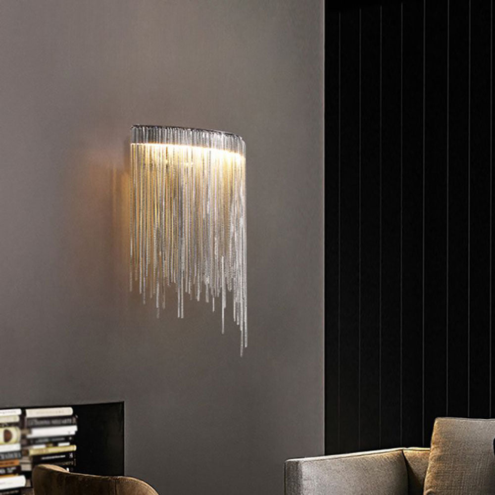 Arisha Wall Lamp Decorative/Modern, Tassel Chain, Silver, Living Room - Neutralighting