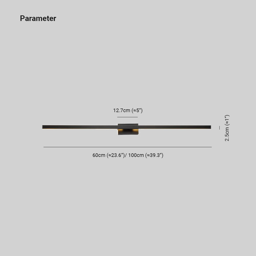 Arisha Minimalist Bar Black Metal Wall Lamp - Neutralighting
