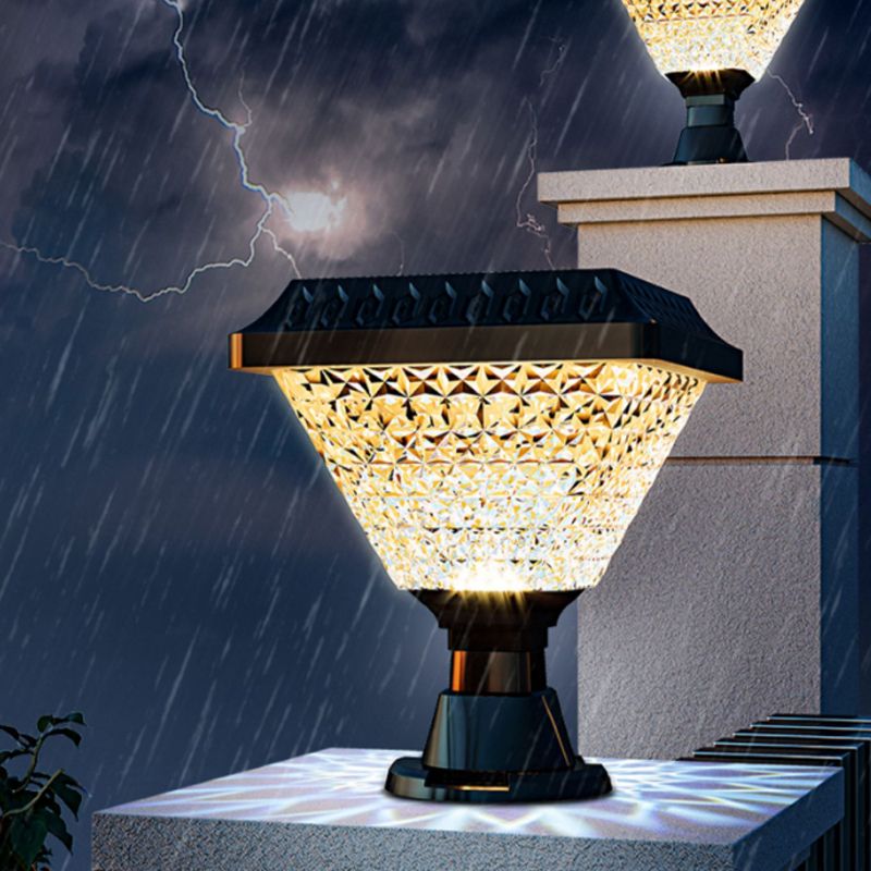Ray Modern Geometry Acrylic Outdoor Floor Lamp, Black