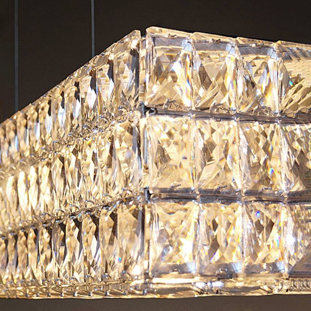 Kristy Rectangular Luxury Crystal Chandelier, 2 Colour - Neutralighting
