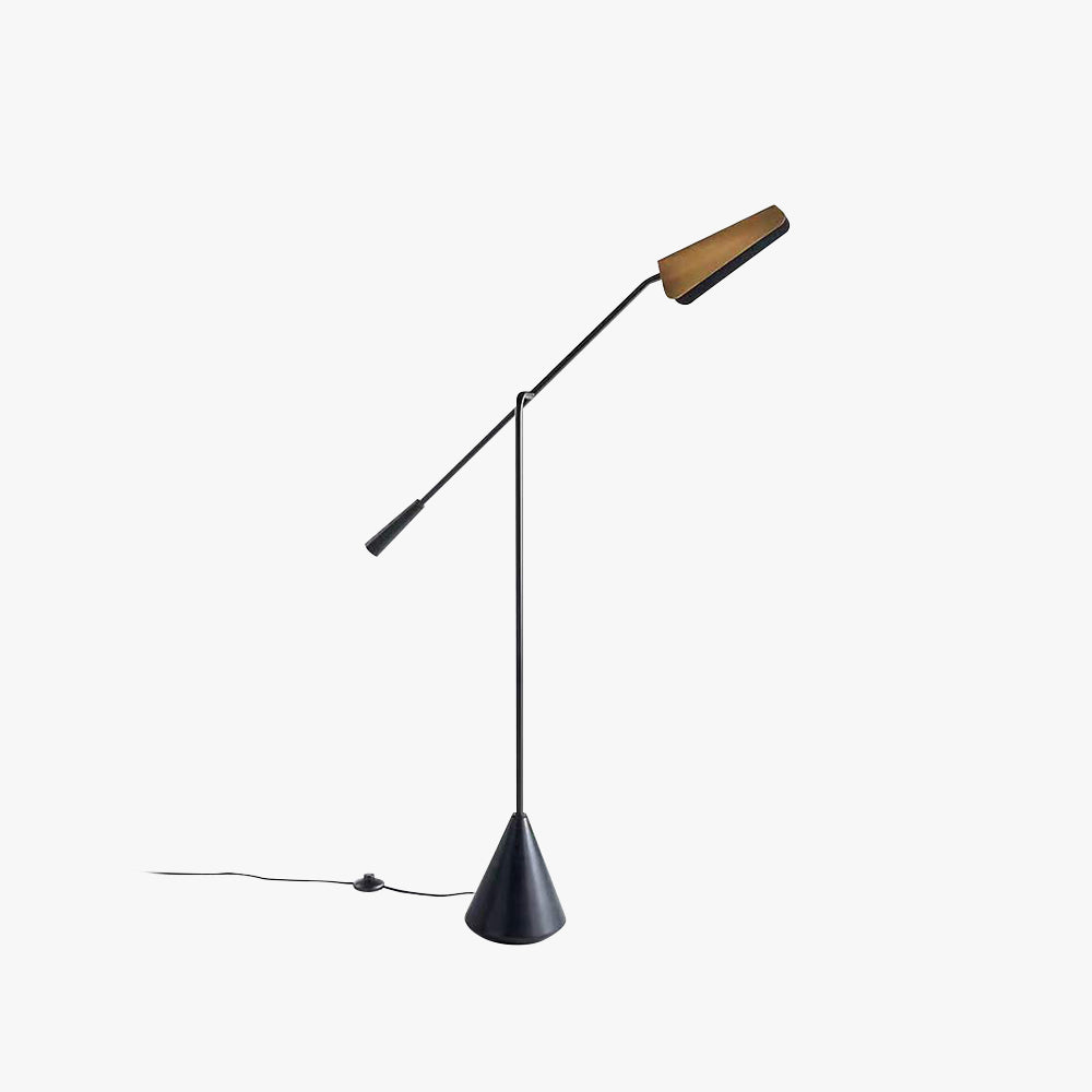 Salgado Minimalist Triangle Head LED Floor Lamp, Marble & Metal - Neutralighting