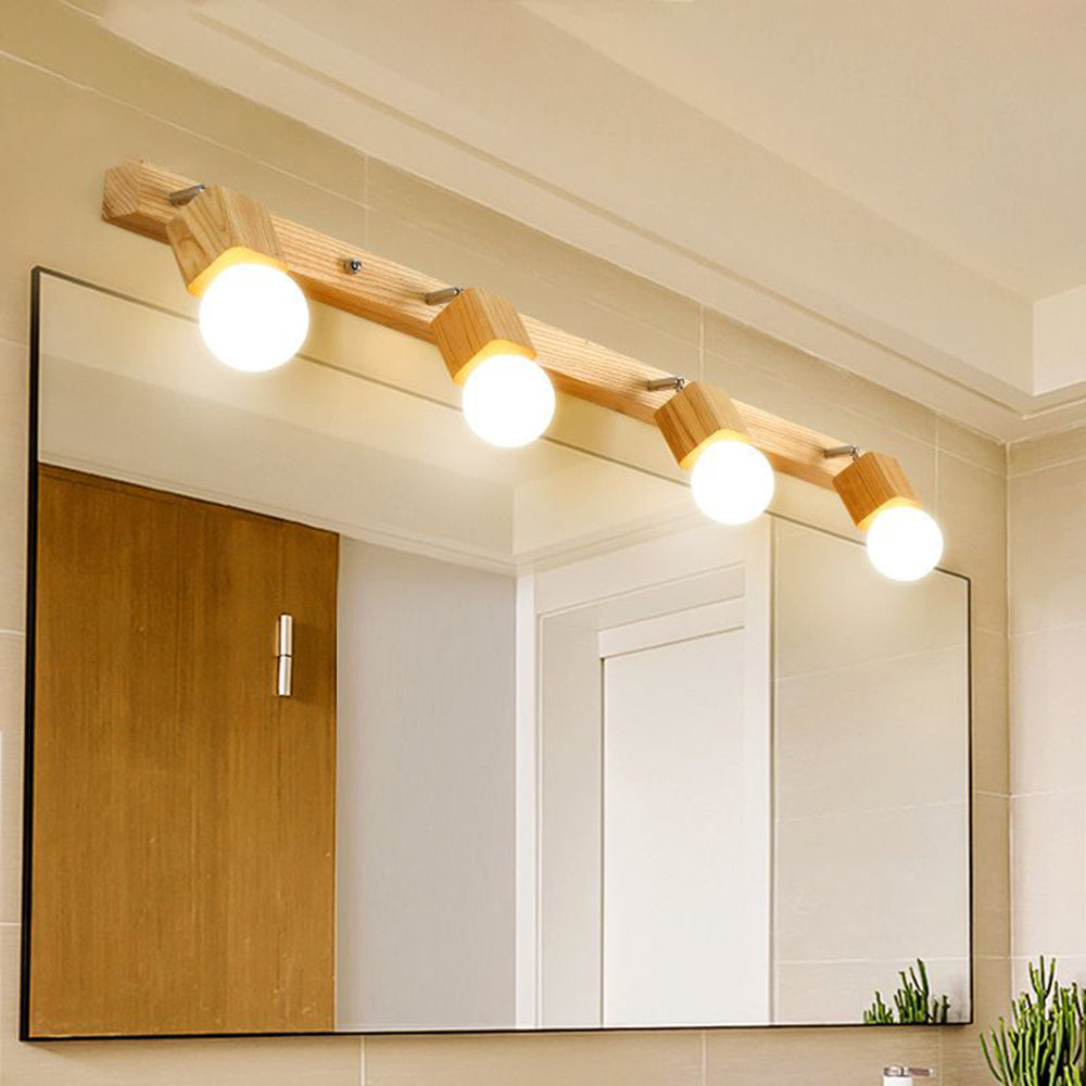 Muto Modern Square Globe Metal/Wood Wall Lamp, Vanity Light - Neutralighting