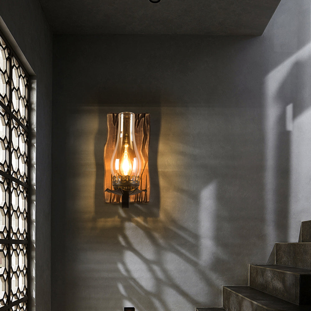 Epoch Wall Lamp Vintage Candle Wooden Glass, Bedroom - Neutralighting
