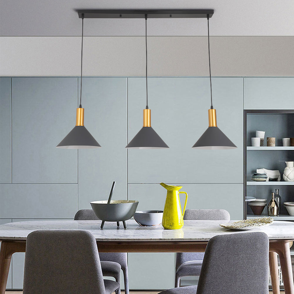 Arisha Modern Minimalist Conic Industrial Cluster Pendant Light, Blue, Metal - Neutralighting