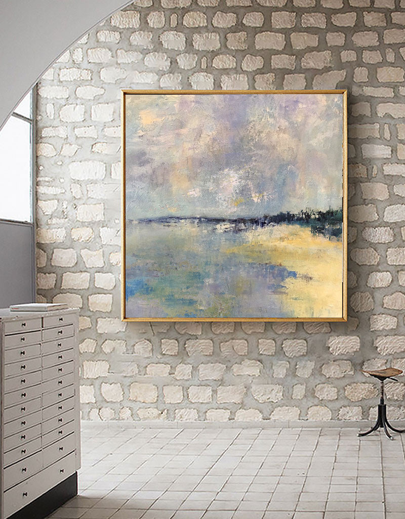Soft Pastel Impressionist Seascape Muted Multi‑Layer Textured Artwork