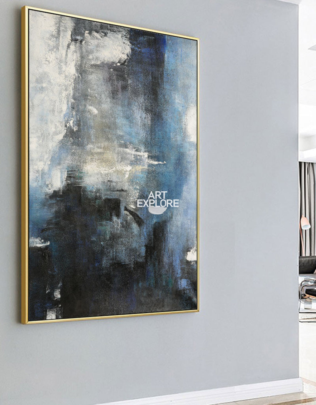 Blue Abstract Landscape Painting