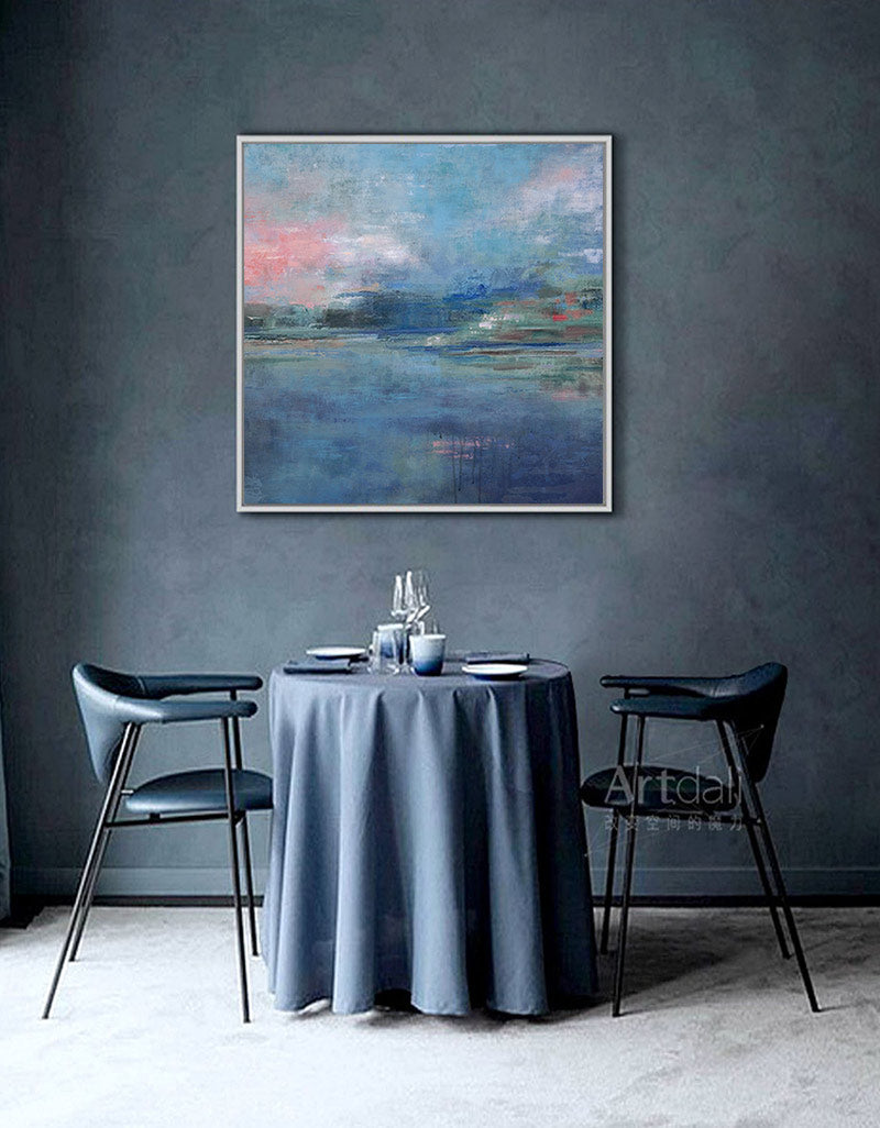 Dreamy Impressionist Waterscape  Blended Soft‑Hue Layered Textured Artwork