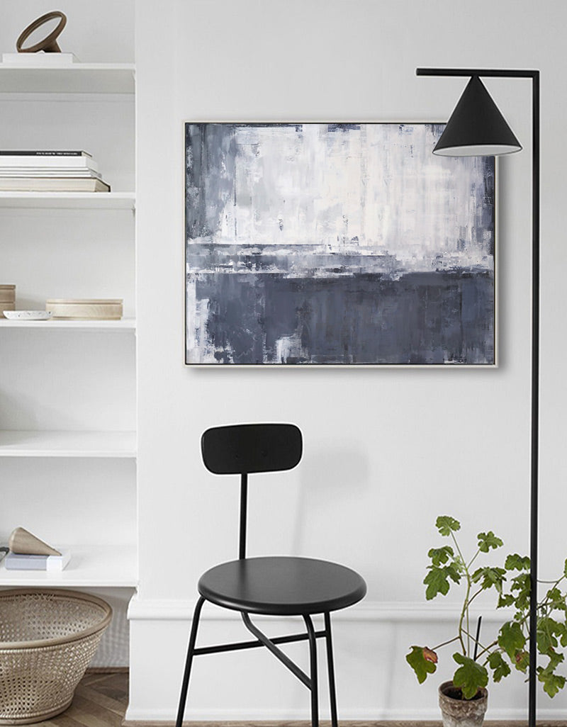 Grey And White Abstract Art ABSH16 - Neutralighting