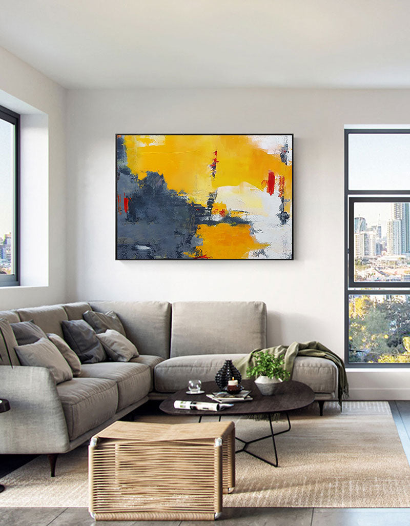 Orange Grey Abstract Art ABAH25 - Neutralighting