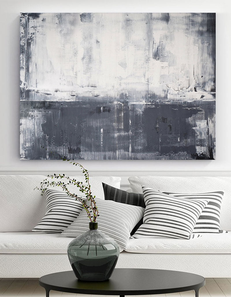 Grey And White Abstract Art ABAH15 - Neutralighting