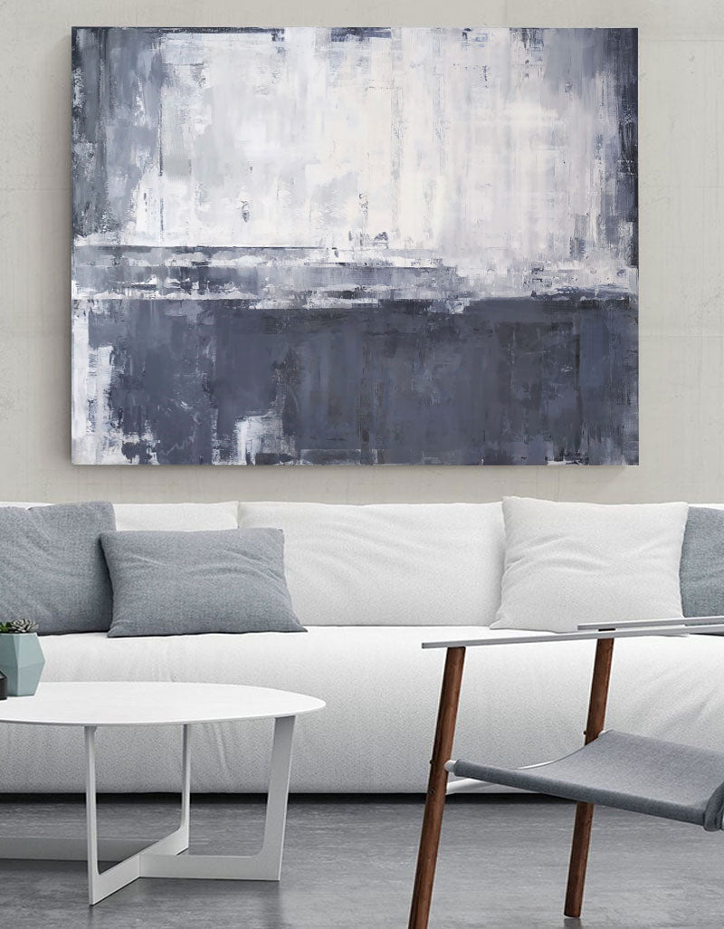Grey And White Abstract Art ABSH16 - Neutralighting