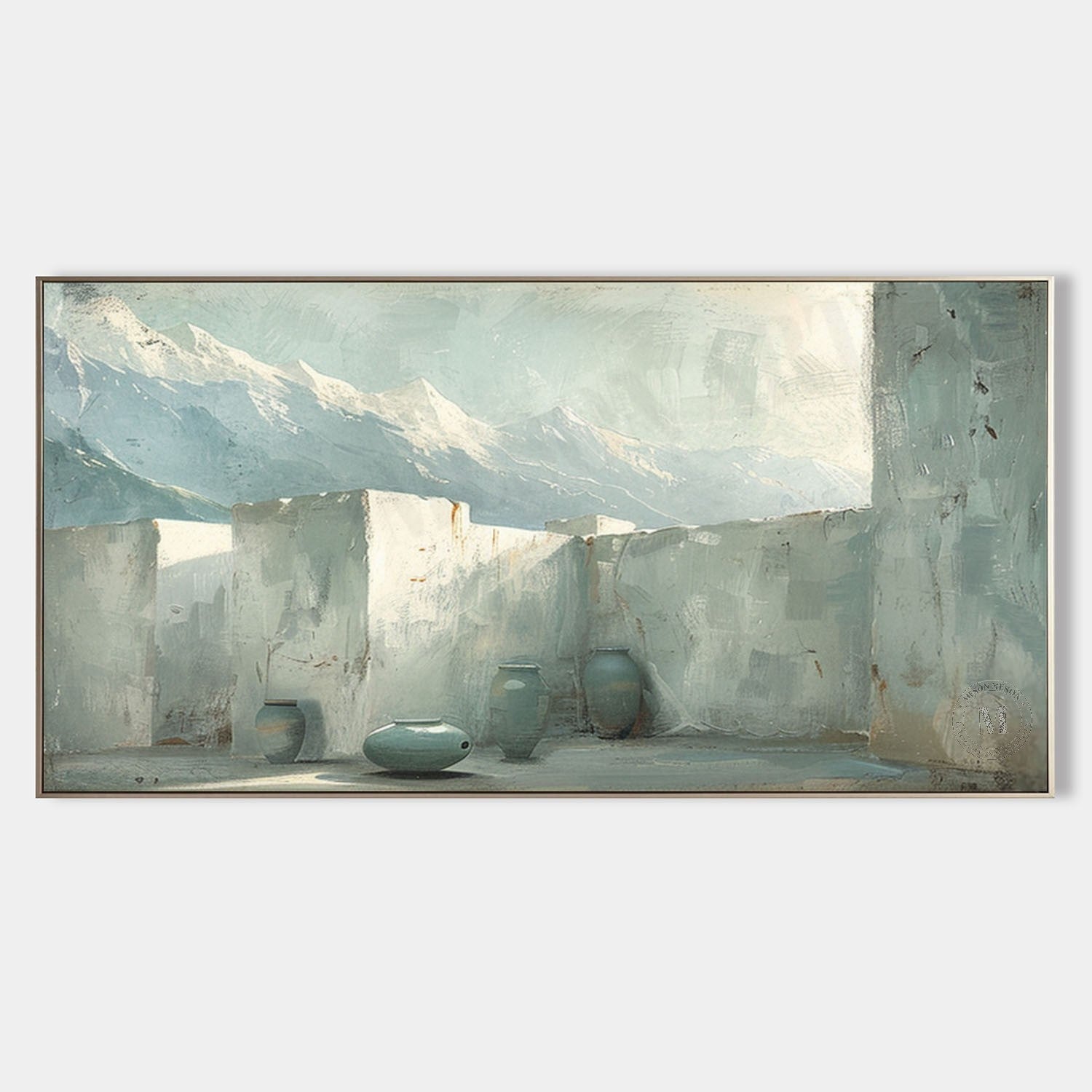 Wall Art Mountain Courtyard Ceramic Vessels