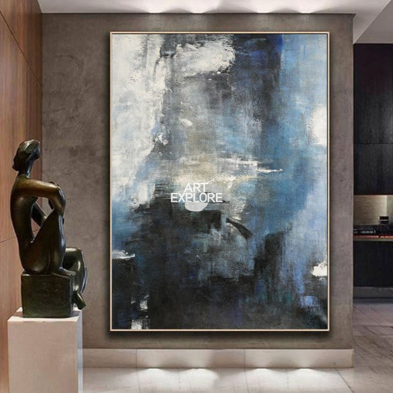 Blue Abstract Landscape Painting