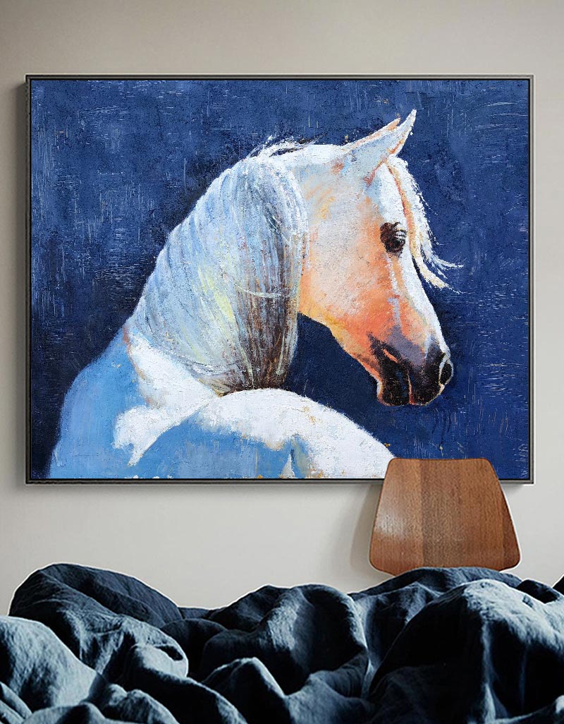 White Horse Abstract Art ANH09 - Neutralighting