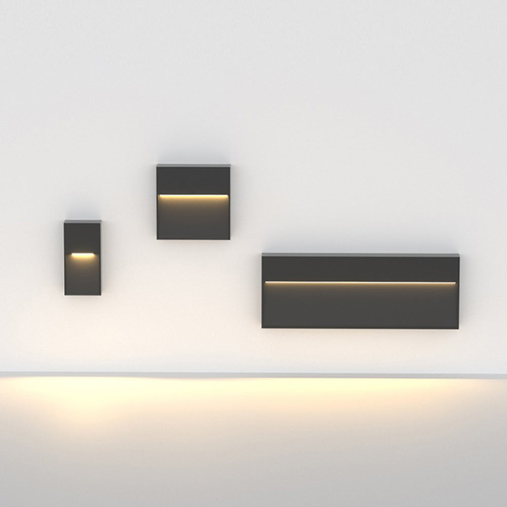 Ray Metal Rectangular Outdoor Deck/Step Light, Black - Neutralighting