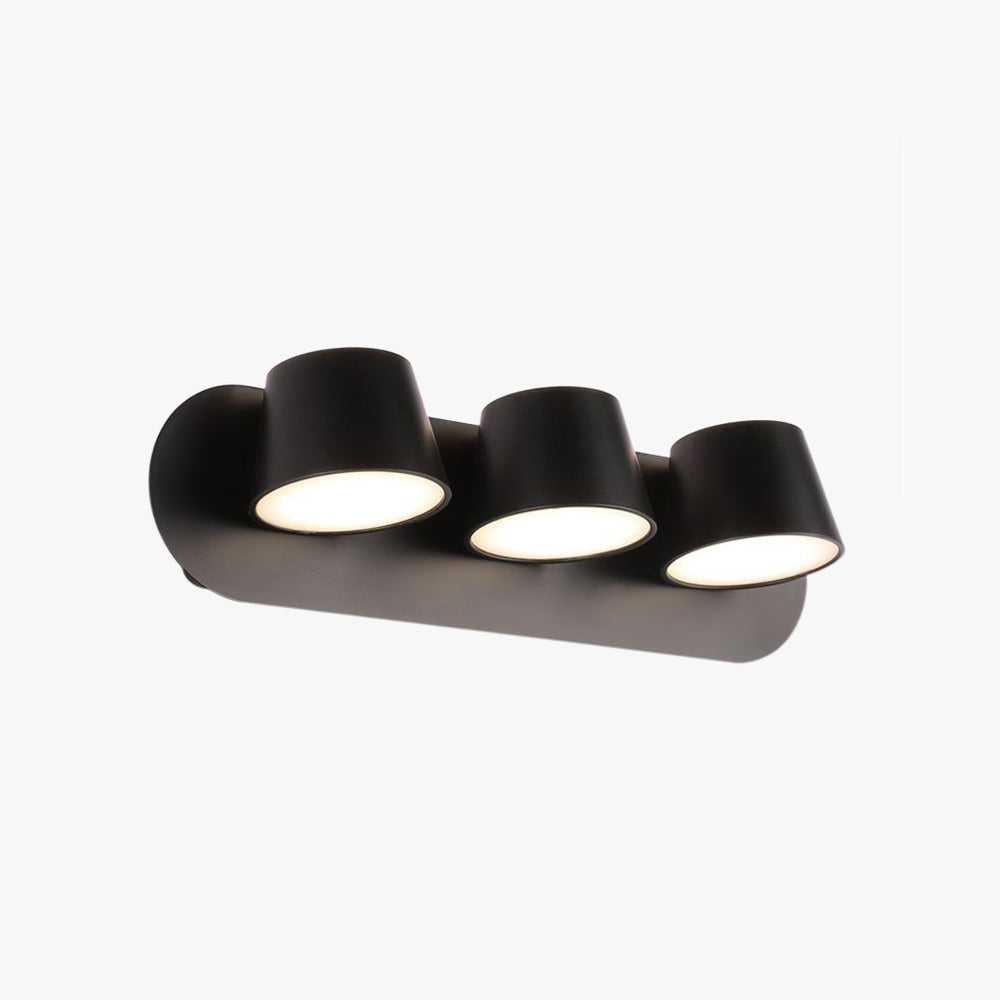 Arisha Modern Cylindrical Metal Mirror Front Wall Lamp, Black - Neutralighting