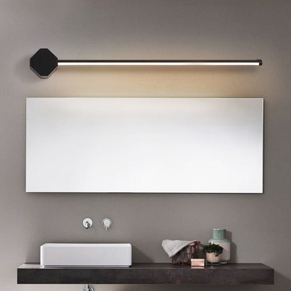 Arisha Minimalist Square Linear Metal/Acrylic Wall Lamp, Black/White - Neutralighting