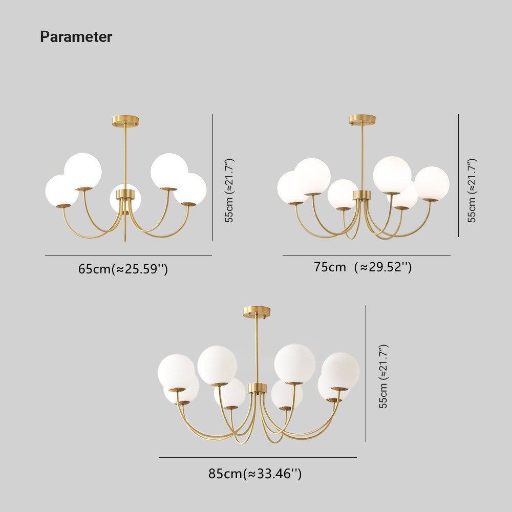 Valentina Modern Ball Bubble Metal/Glass Chandelier, Gold - Neutralighting